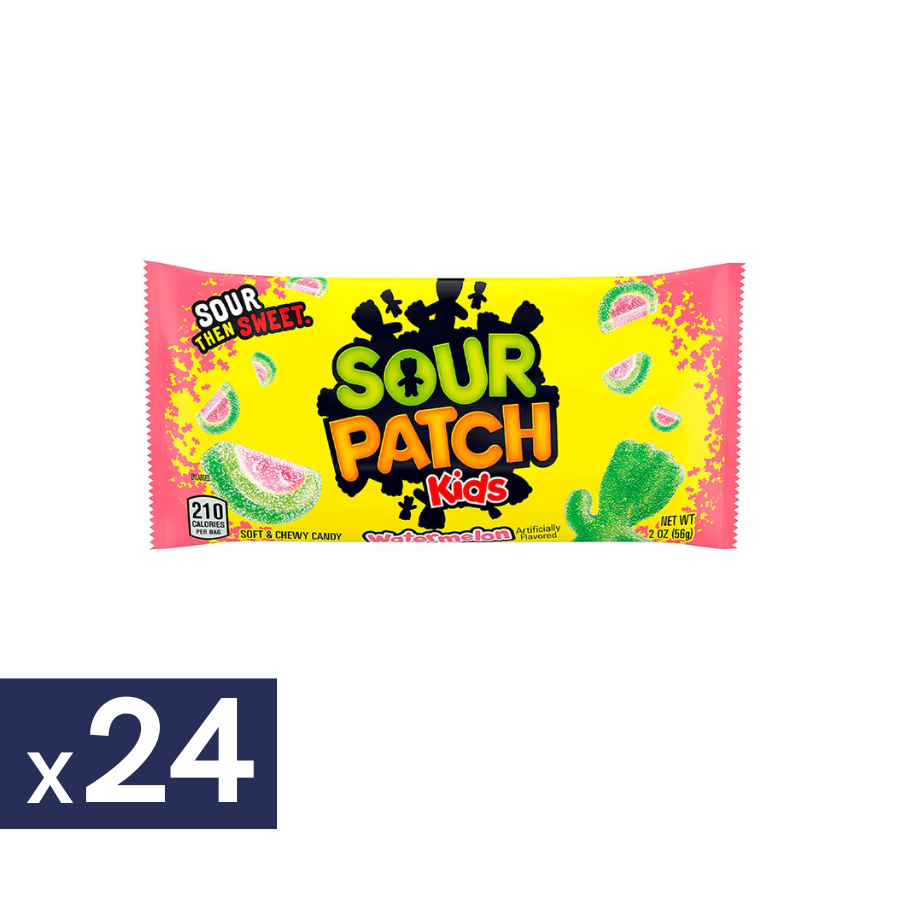 Gomitas Ácidas Sandía Caja Sour Patch 24 un x 56 g