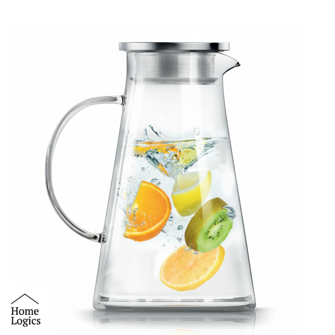 Jarro Vidrio Tapa Acero Inox 1.9L Home Logics 1 un