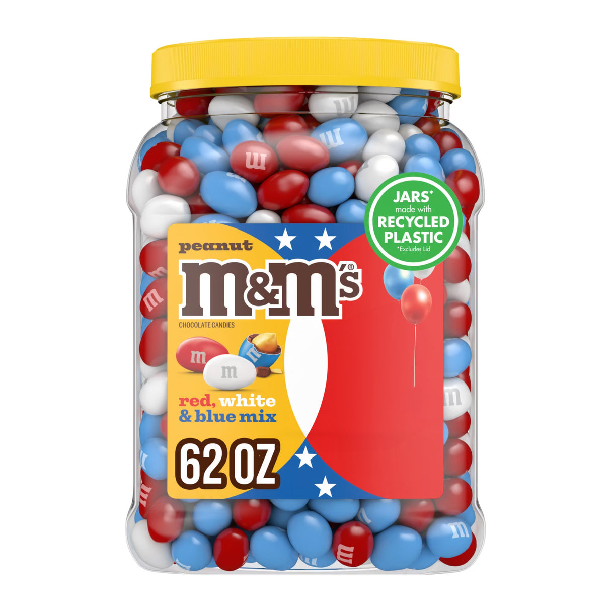 Chocolates Maní Blanco Rojo y Azul Tarro M&M's 1,76 Kg