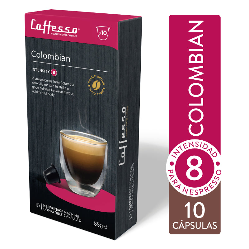 Cápsulas de Café Colombiano para Nespresso Caffesso 10 un