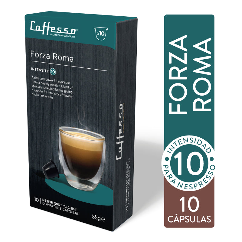 Cápsulas de Café Forza Roma para Nespresso Caffesso 10 un