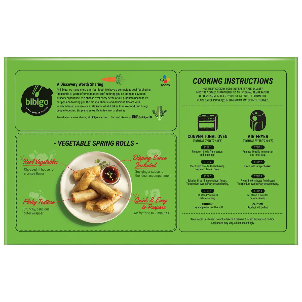 Rollitos Primavera de Verduras Congelados Bibigo 1,36 kg