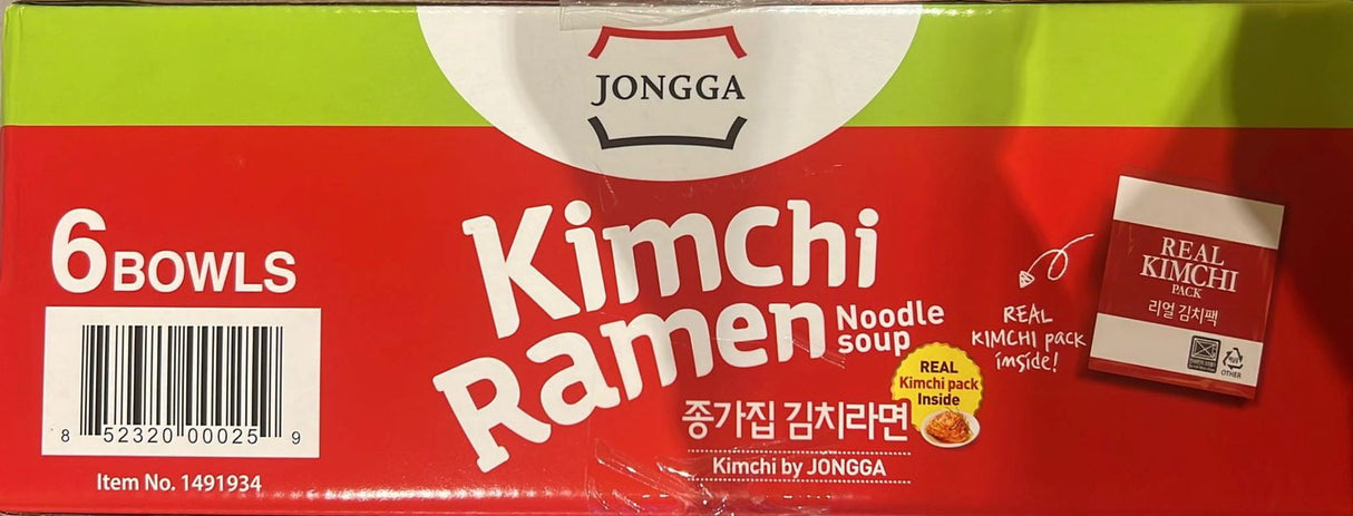 Sopa Ramen Kimchi Instantánea Jongga 6 x 140 g