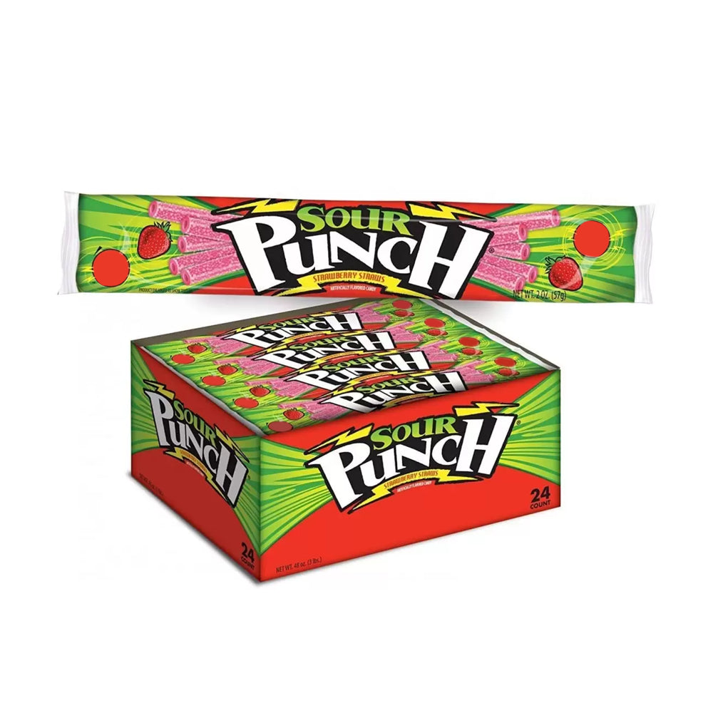 Gomitas Ácidas en Tubos Frutilla Sour Punch 24 un x 57 g