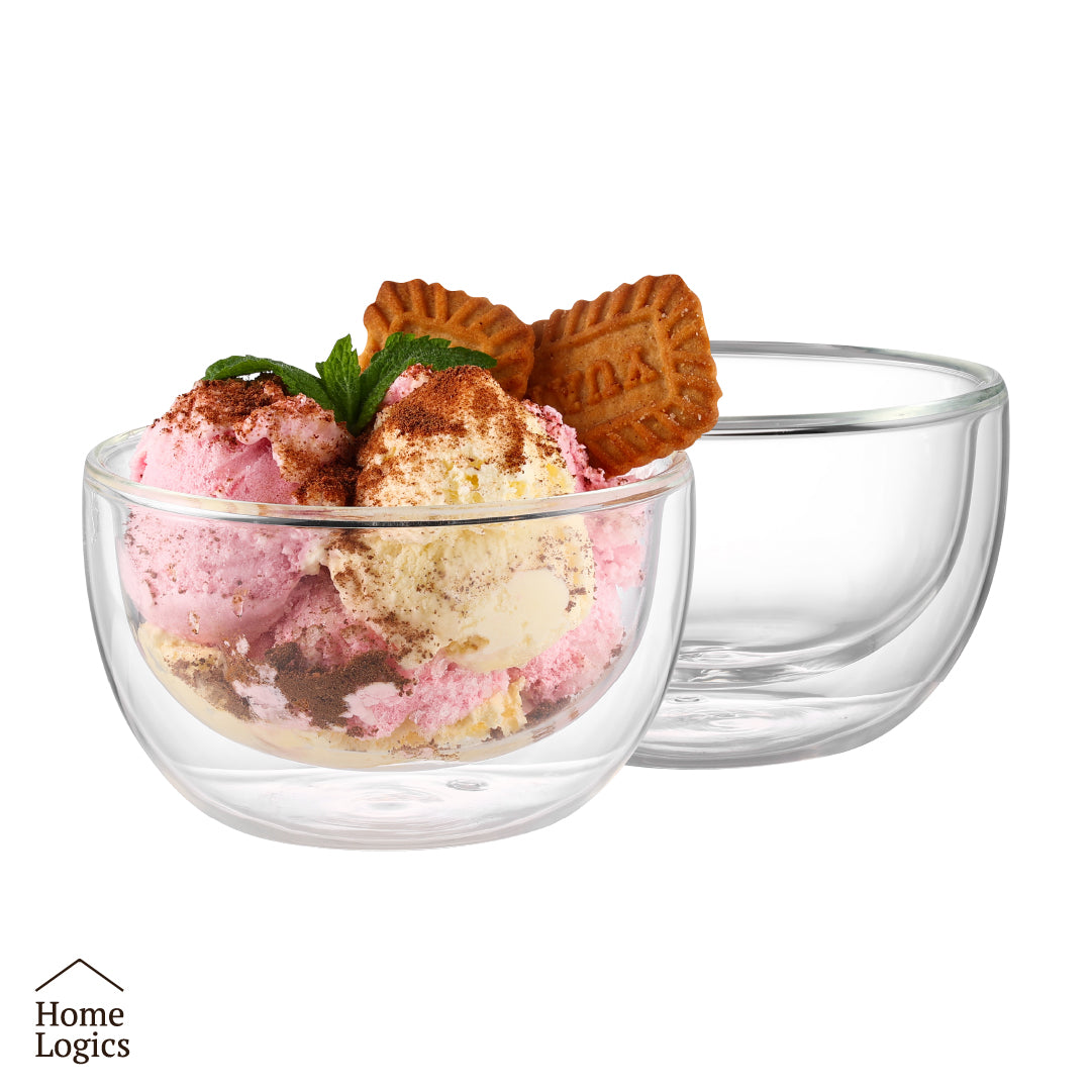 Set 2 Bowls Vidrio Doble Pared 250 ml Home Logics 1 un