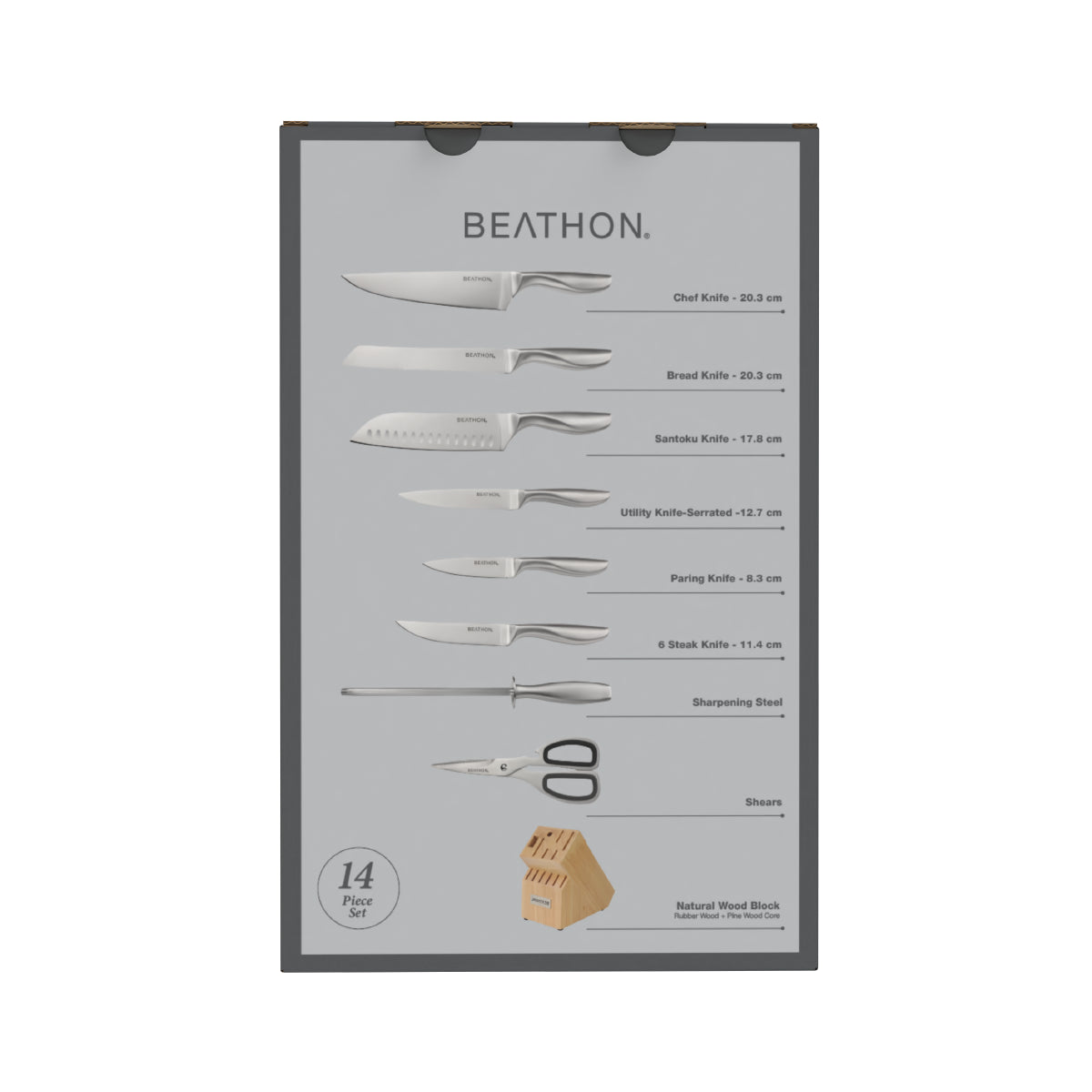 Set Cuchillos 14 Piezas Wooden Block Beathon 1 un