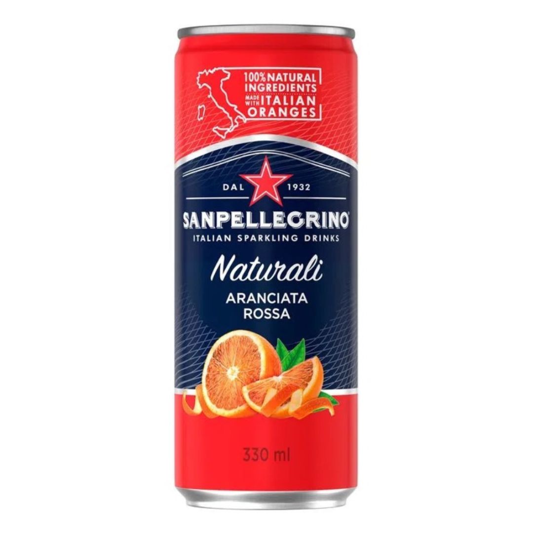 Agua Saborizada con Gas Aranciata Rossa Lata San Pellegrino 330 ml