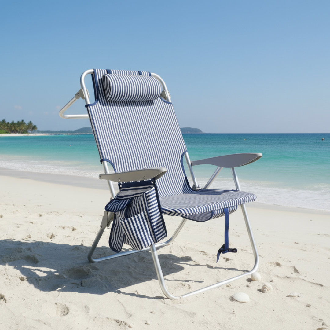Silla de Playa Alta Navy Blue Sunseeker 1 un