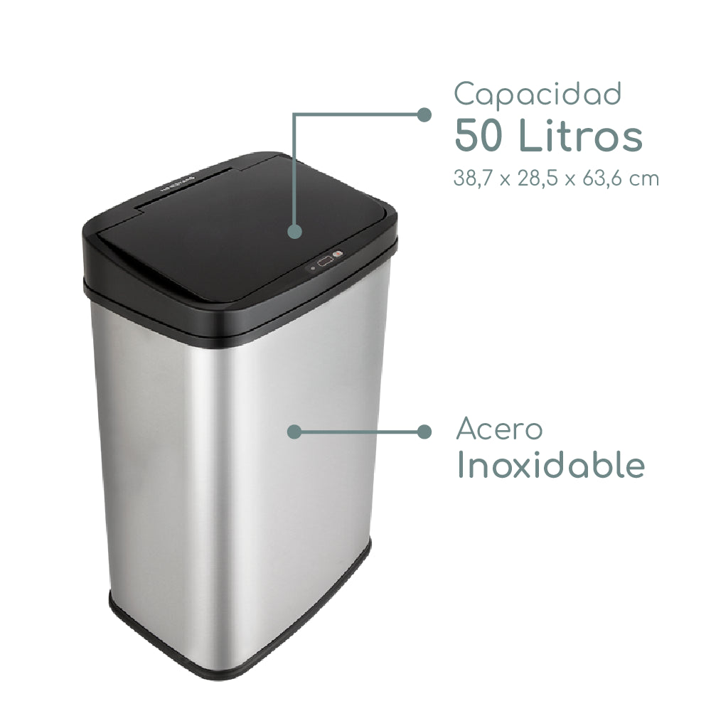 Basurero con Sensor 50L Ninestars
