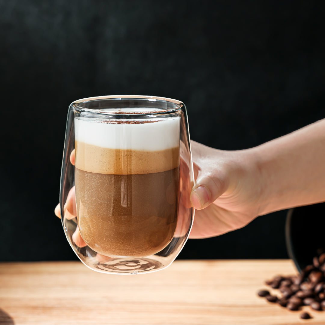 Set 4 Vasos Vidrio Doble Pared 300 ml Home Logics 1 un