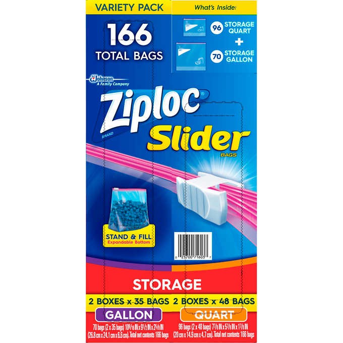 Bolsas Herméticas 2 Variedades Slider Ziploc 166 un