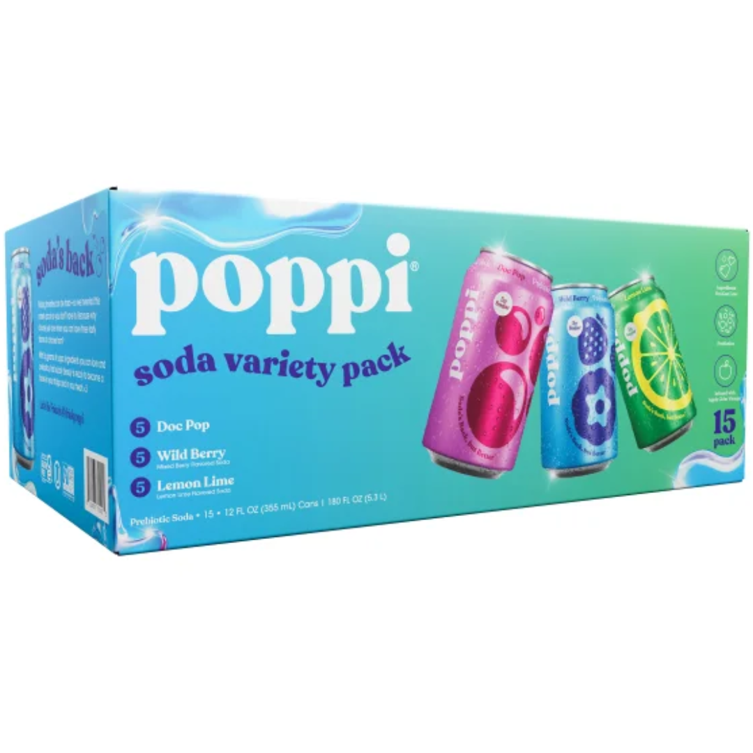 Bebida Prebiotic Variedades DWL Lata Poppi 15 x 355 ml