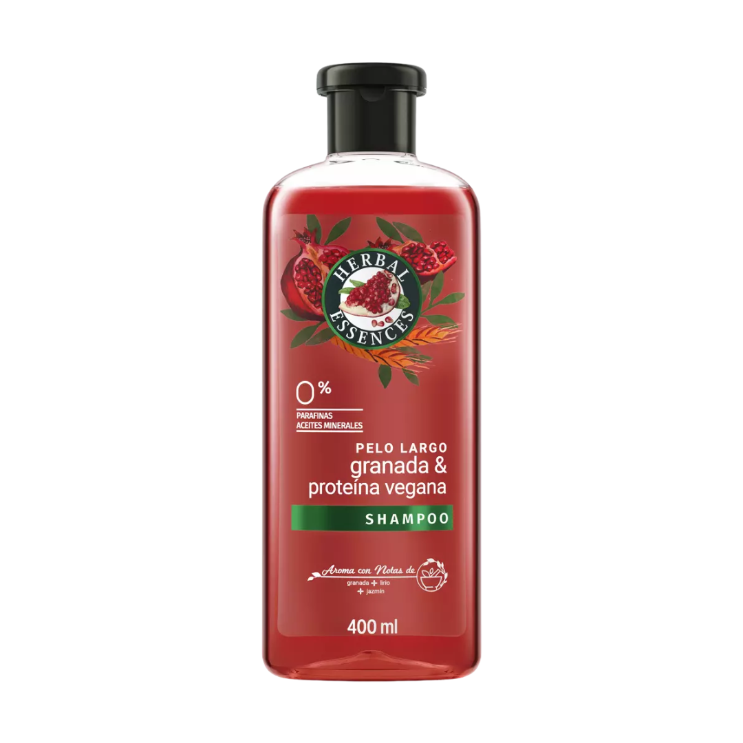 Shampoo Granada & Proteína Vegana Herbal Essences 400 ml