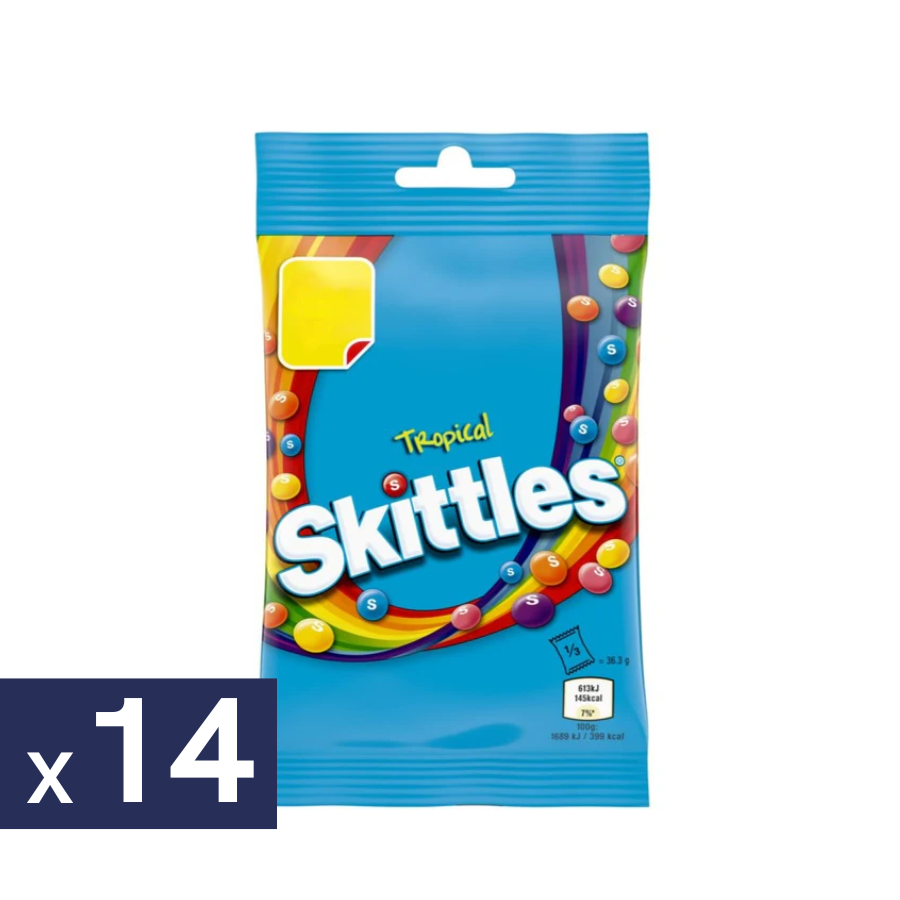 Masticables Tropical Skittles 14 x 109 g