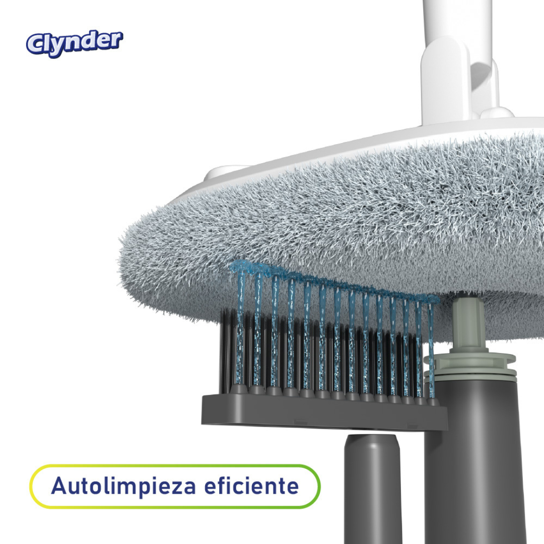 Set Mopa Cuadrada Spin Gris Oscura con Repuesto Clynder 1 un