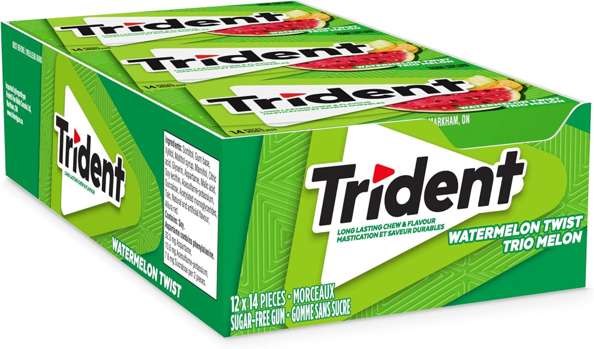 Chicles sin Azúcar Sandía Trident 12 x 14 un