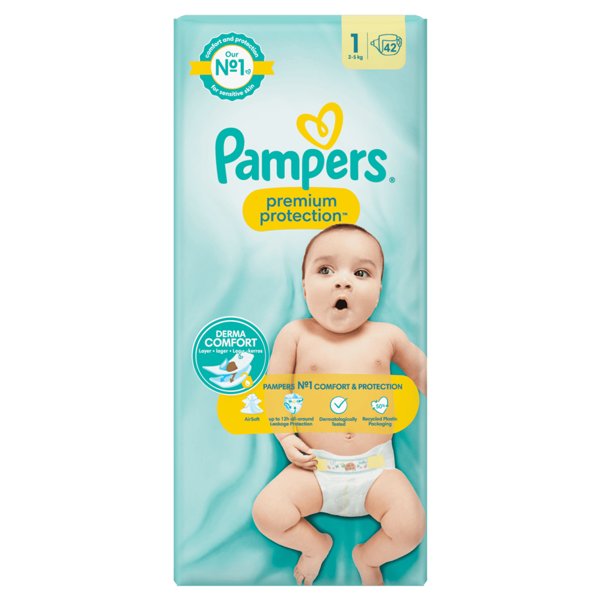 Pañales Premium Protection S1 Pampers 42 un