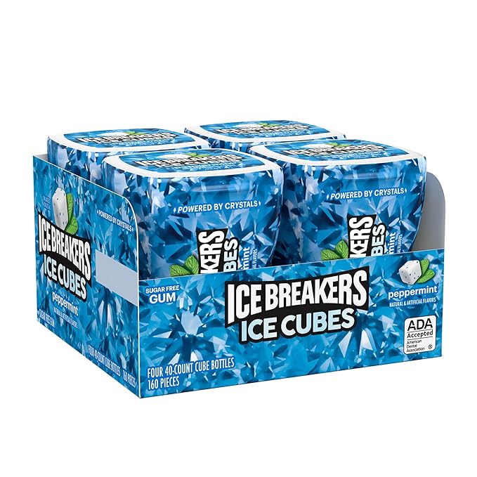 Chicles Ice Cubes sin Azúcar Peppermint Ice Breakers 4 un x 92 g