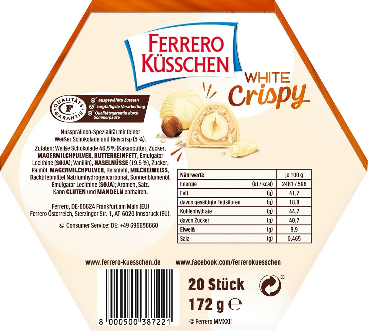 Bombones Kusschen Blanco Ferrero 172 g