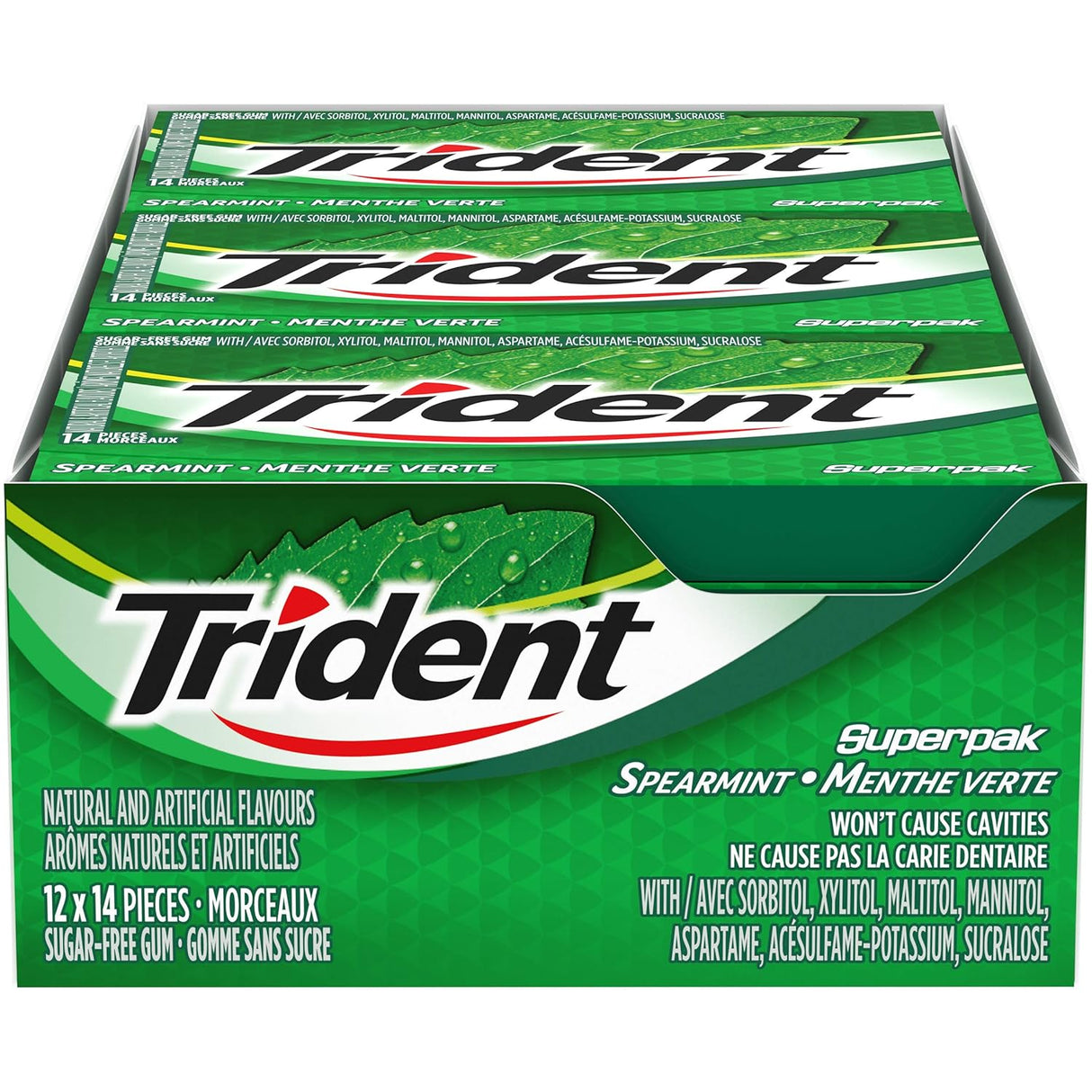 Chicles sin Azúcar Menta Trident 12 x 14 un