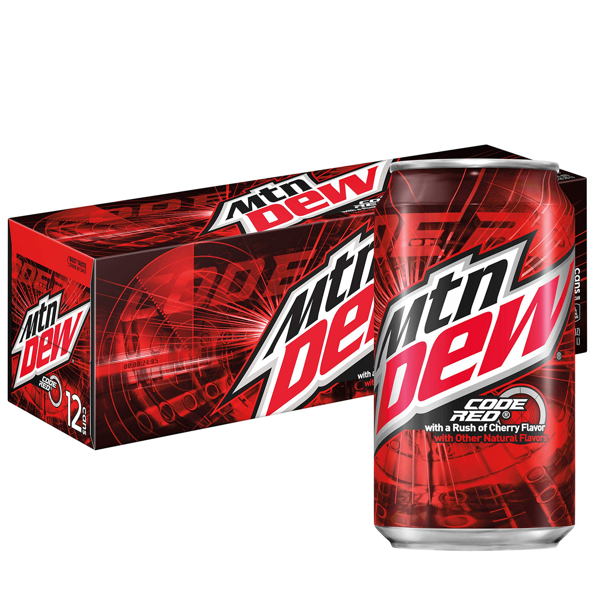 Bebida Cherry Code Red Lata Mtn Dew 12 x 355 ml