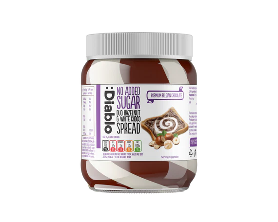 Crema Avellanas Duo Chocolate Blanco sin Azúcar :Diablo 350 g