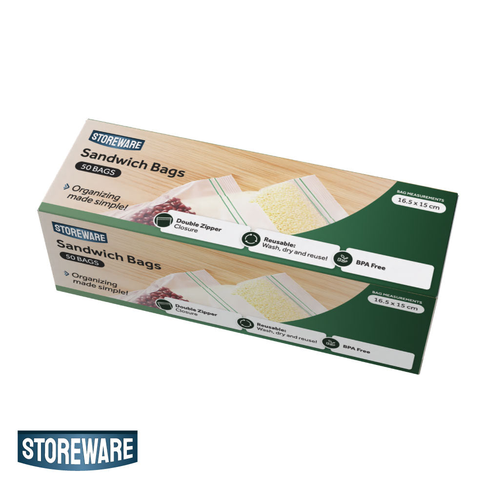 Bolsas Herméticas Sandwich 16 x 15 cm Storeware 50 un