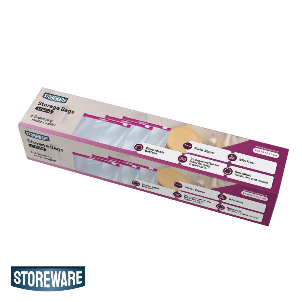 Bolsas Herméticas Storage 27 x 27 cm Storeware 15 un