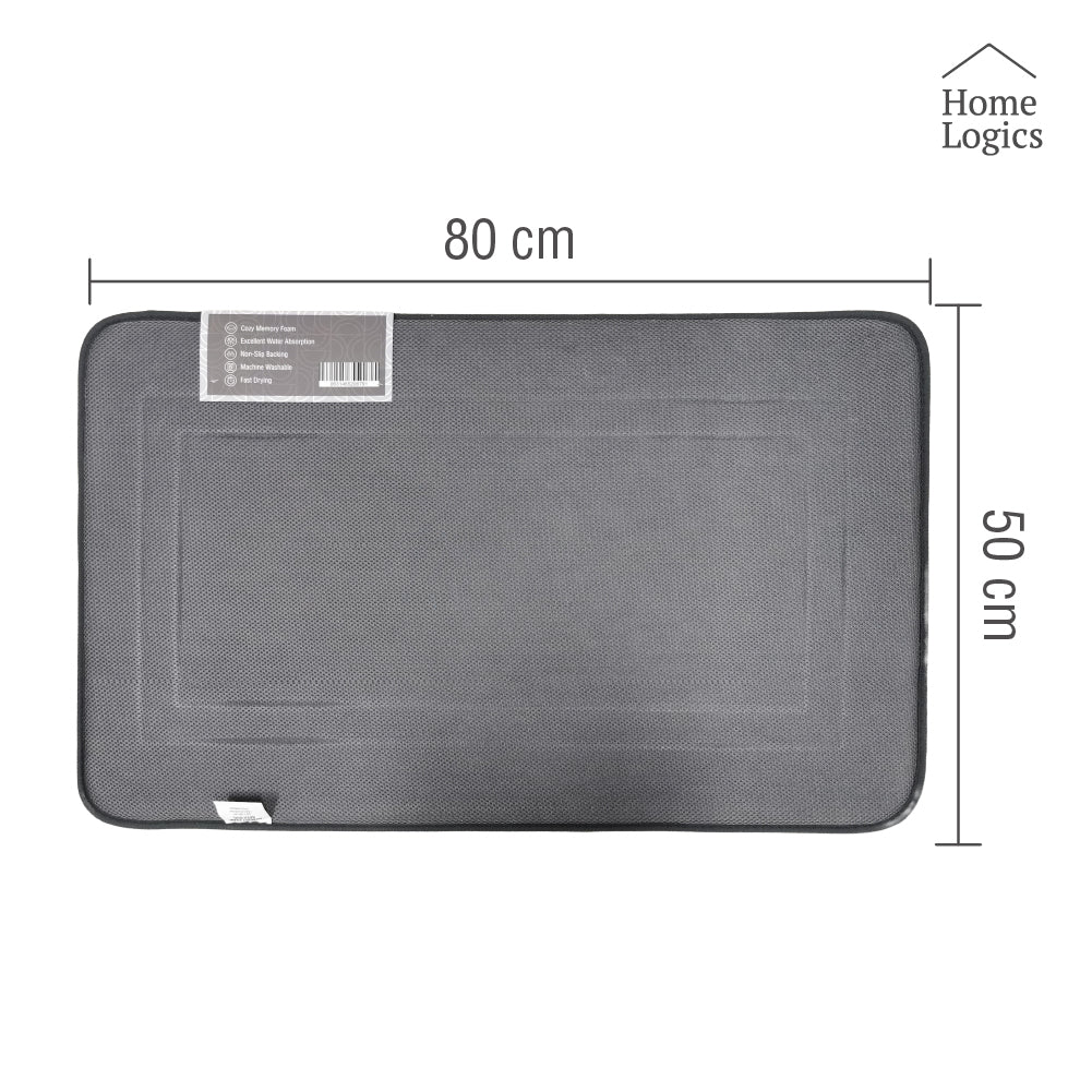 Alfombra Baño Memory Foam Dark Grey 50 x 80 cm Home Logics 1 un