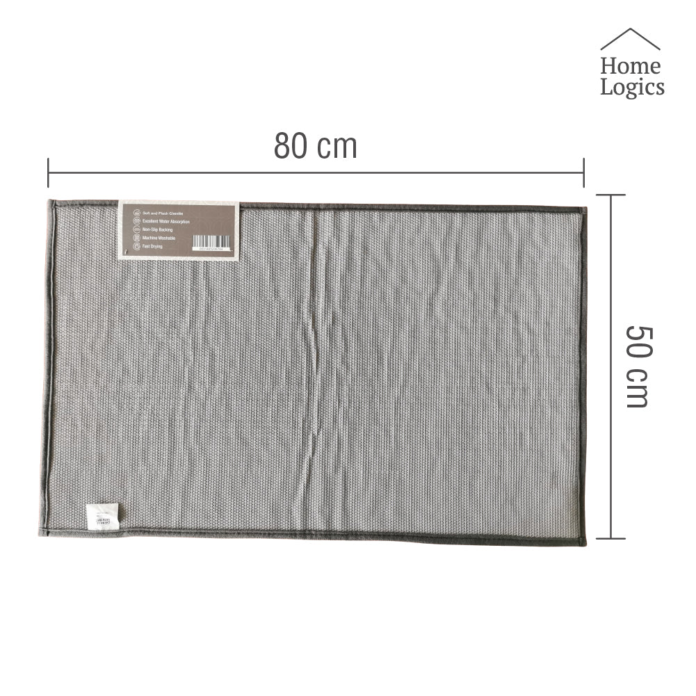 Mat de Baño Chenille Dark Gray 50 x 80 Home Logics 1 un