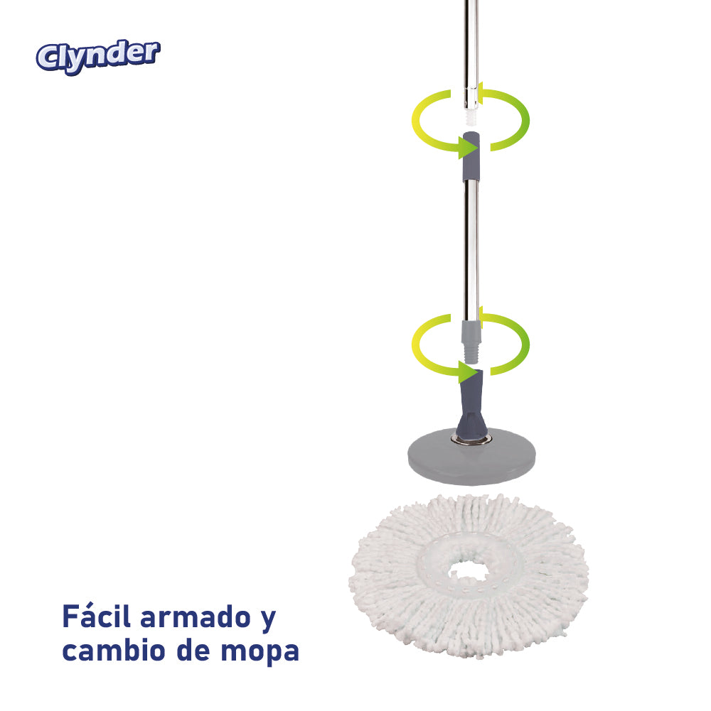 Set Mopa con Pedal Spin con Repuesto Clynder 1 un