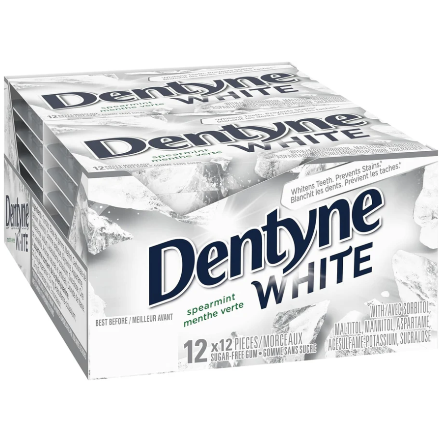 Chicles sin Azúcar White Spearmint Dentyne 12 pack x 12 un