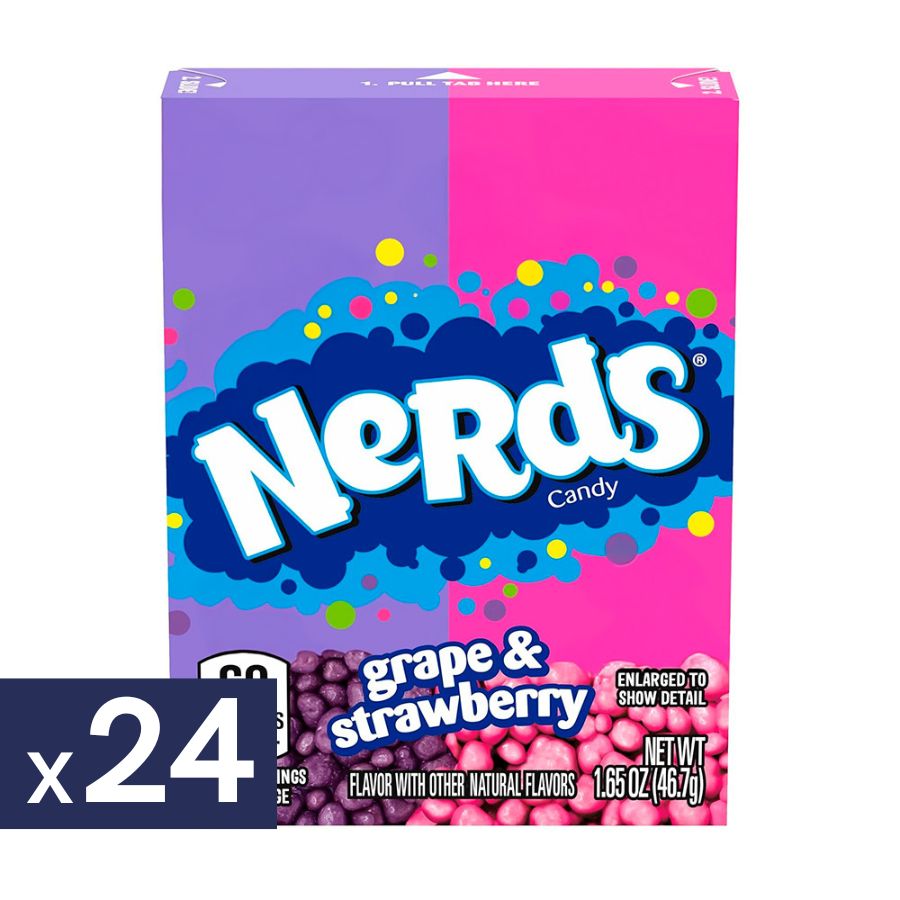 Dulces Nerds Uva Frutilla Caja 24 un x 46 g
