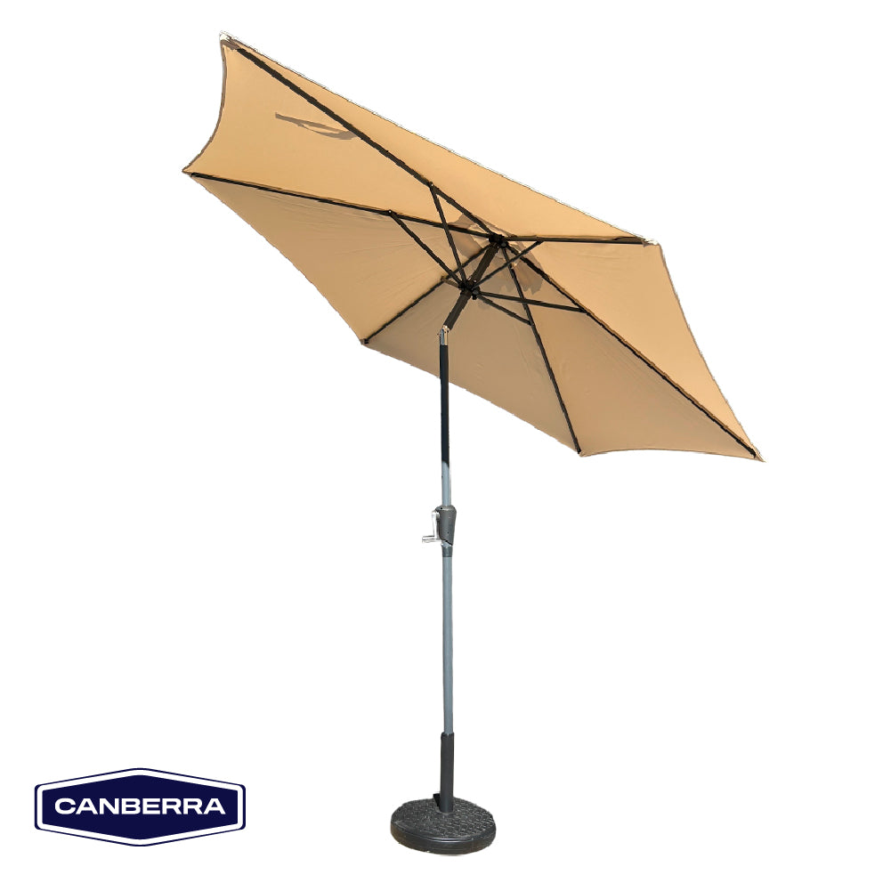 Set Quitasol Terraza 2,7 x 2,7 m Beige con Base de Cemento Canberra 1 un