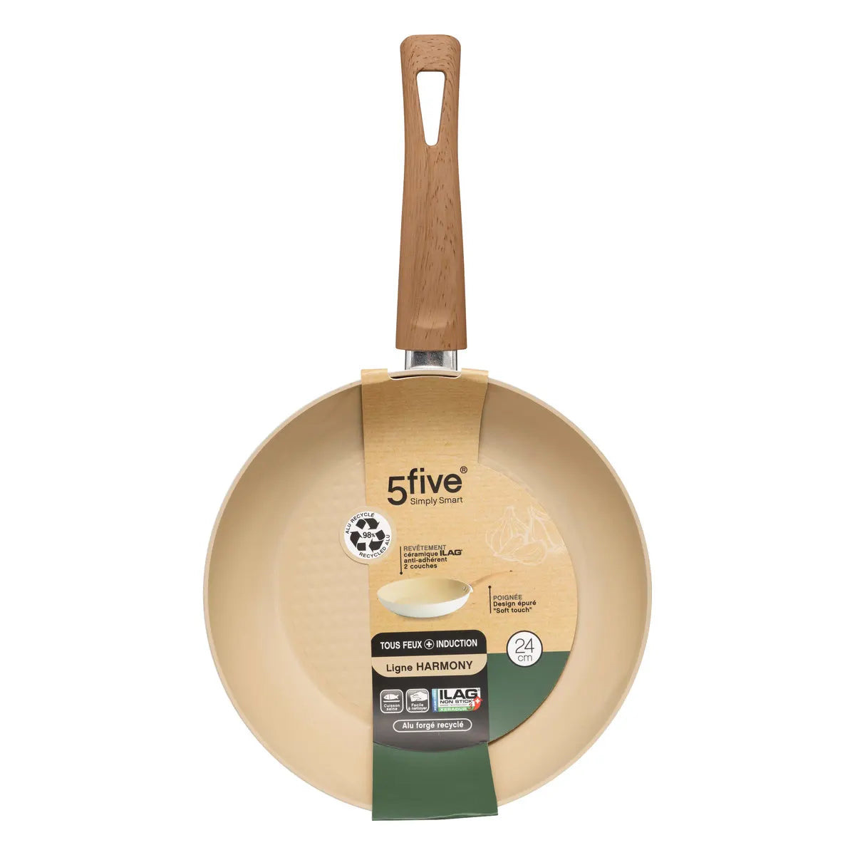 Sartén Aluminio Forjado Harmony Cream 24 cm 5five 1 un