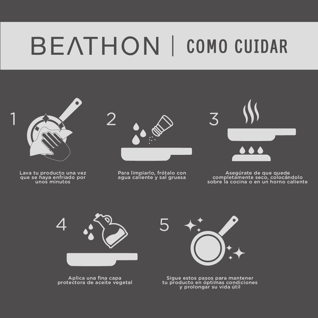 Sartén Cuadrada Curada Hierro Forjado Beathon 1 un