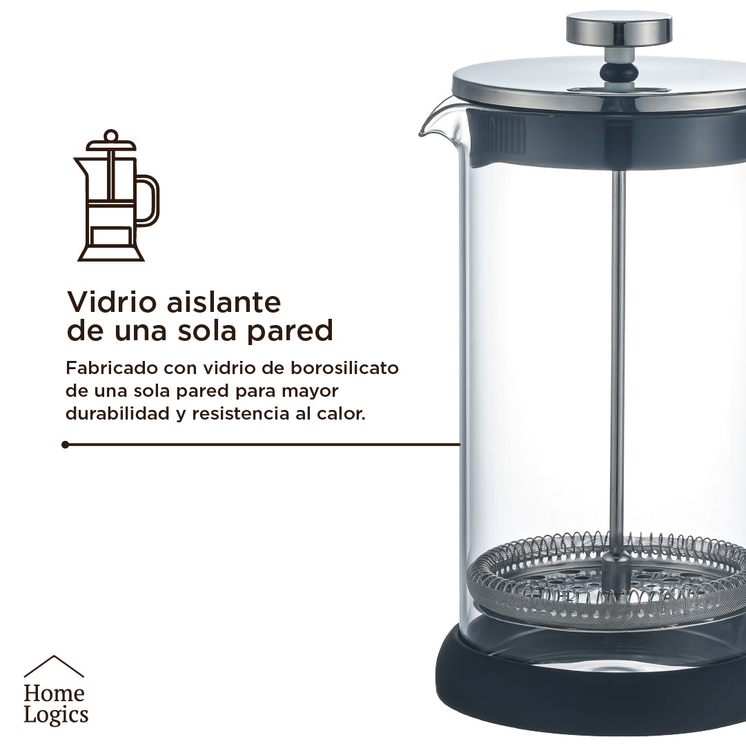 Cafetera Prensa Francesa Single Glass 1 L Home Logics 1 un