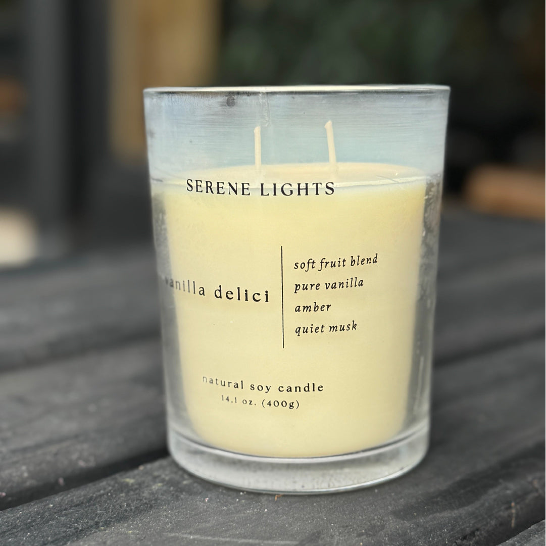 Vela Soja Natural Vanilla Delici 400g Serene Lights 1 un