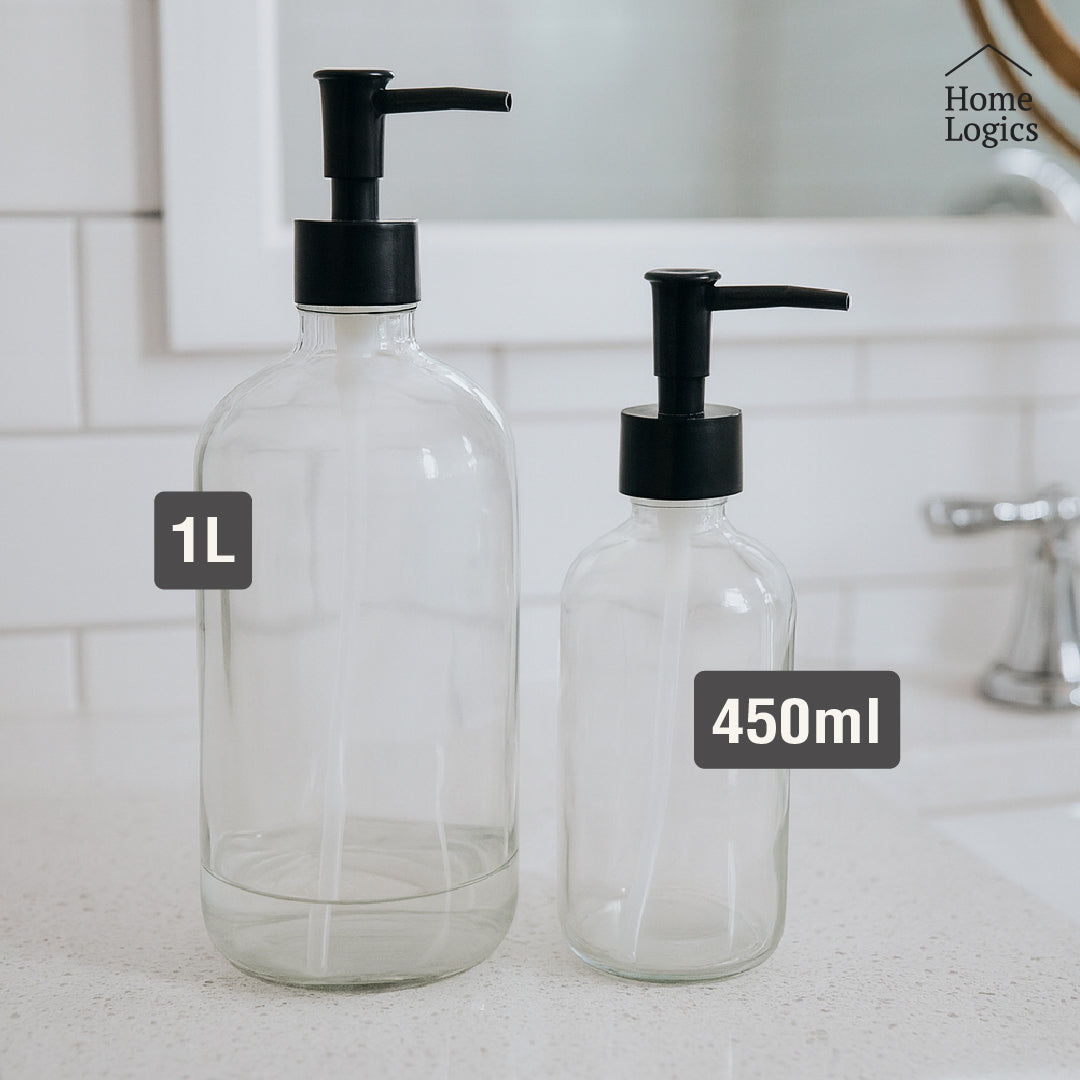 Dispensador Jabón Vidrio Transparente 450 ml Home Logics 1 un