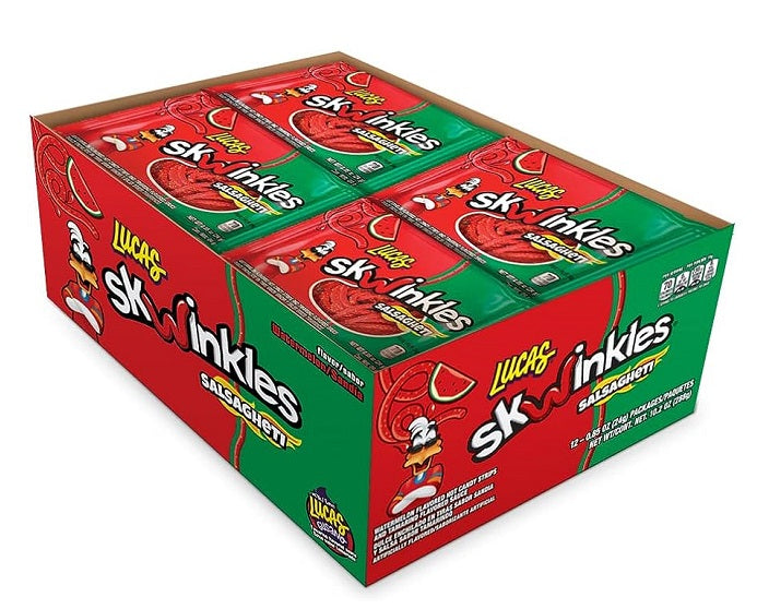 Caramelos Skwinkles Salsaghetti Sandía Picante Lucas 12 x 24 g