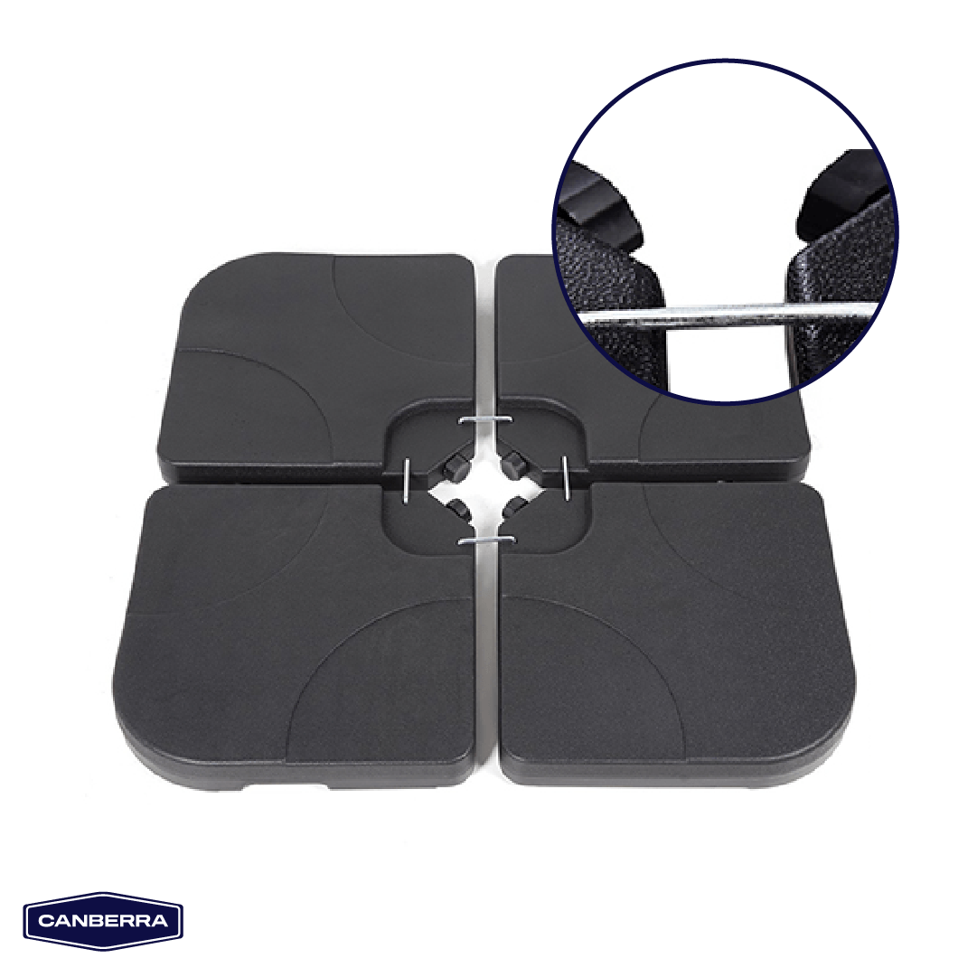 Base Plástica Rellenable Cuadrada Para Quitasol 4 x 15 Litros Canberra 1 un