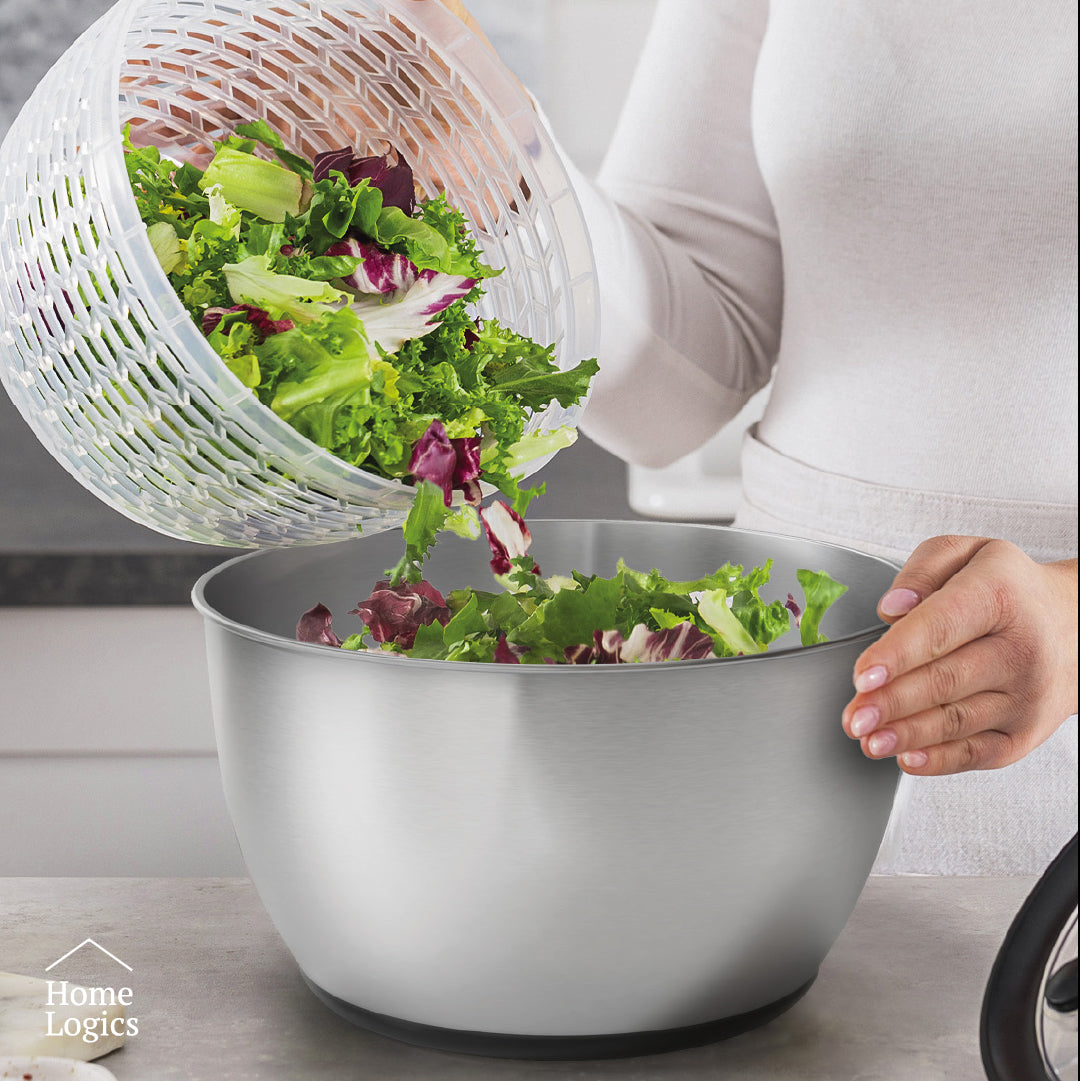 Secador Centrífuga Ensalada Acero Inox 5L Home Logics 1 un