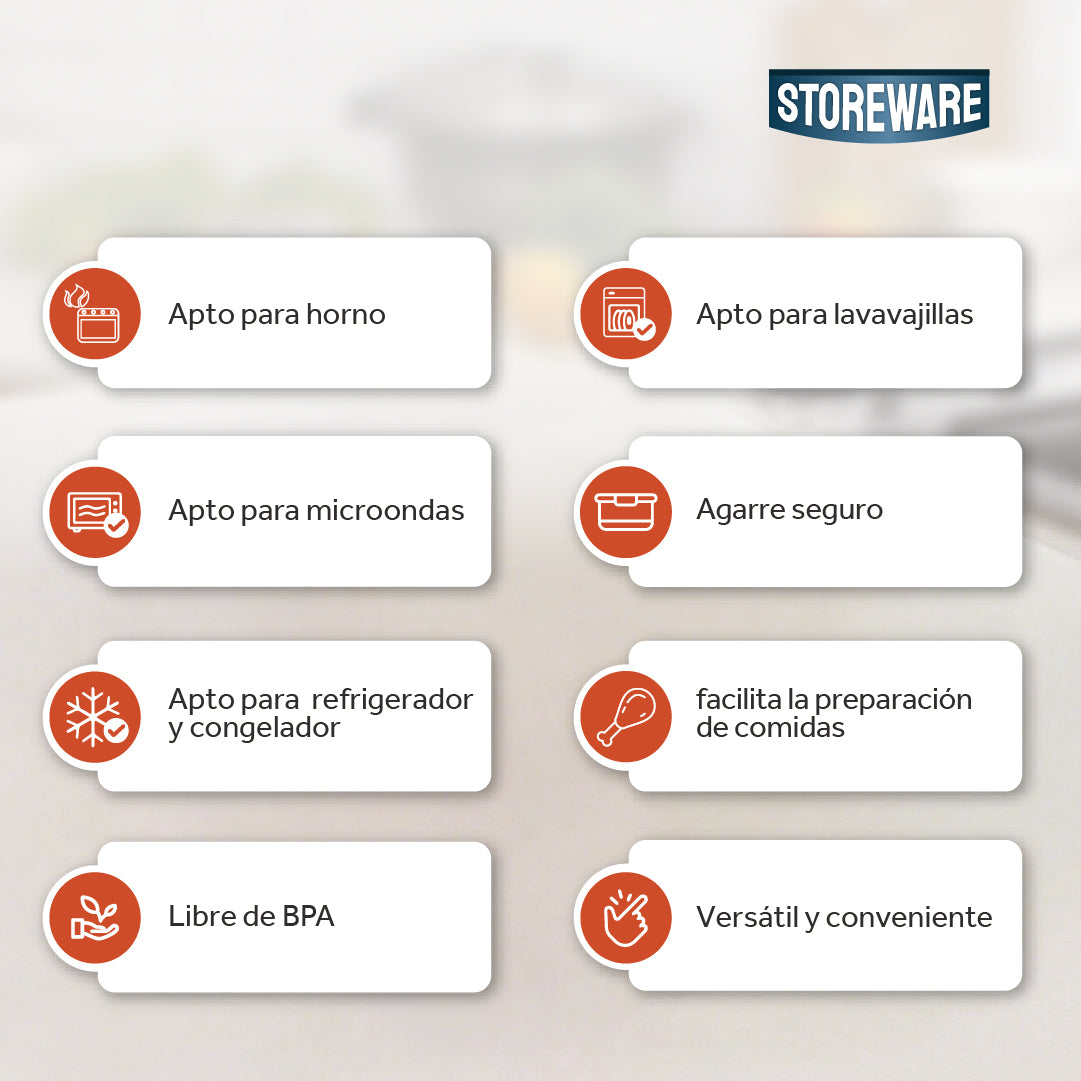 Fuente Hornear Vidrio 2L con Tapa Storeware 1 un