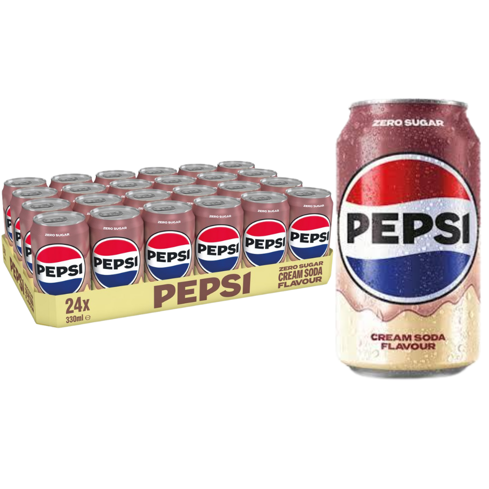 Bebida Cream Soda Zero Sugar Lata Pepsi 24 x 330 ml