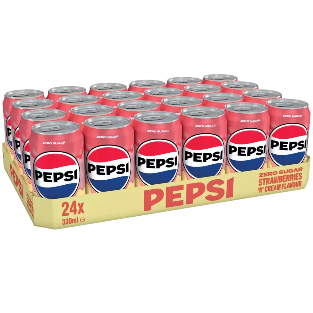 Bebida Frutilla & Crema Zero Azúcar Lata Pepsi 24 x 330 ml