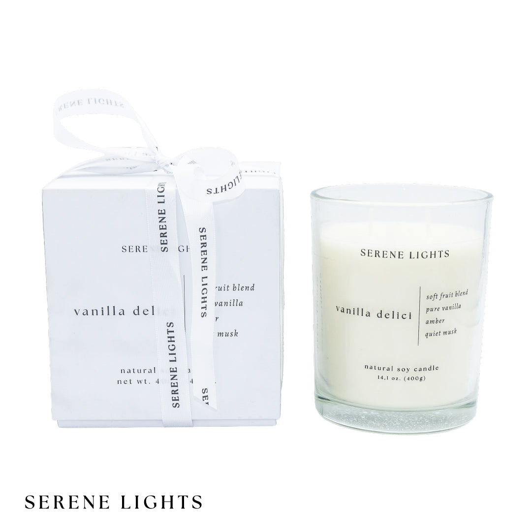 Vela Soja Natural Vanilla Delici 400g Serene Lights 1 un