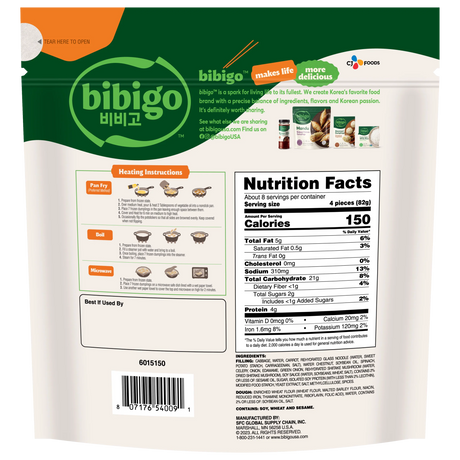 Dumplings de Verduras Potstickers Congelados Bibigo 680 g