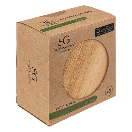 Set 6 Posavasos Mina Acacia 10 cm SG 1 un