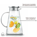 Jarro Vidrio Tapa Acero Inox 1.9L Home Logics 1 un