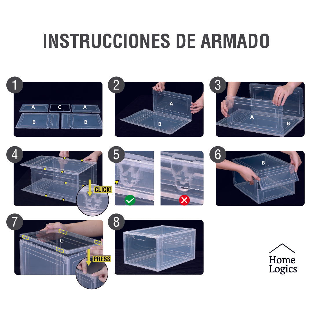 Set 2 Cajas Organizadoras Zapatillas Premium Home Logics 1 un
